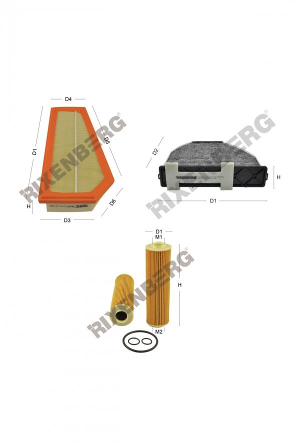 Mercedes E- Coupe/Cabriolet E 200 Cgi BlueEff (207) 184 Hp 10 > Rixenberg Filtre Bakım Seti ürün görseli 1