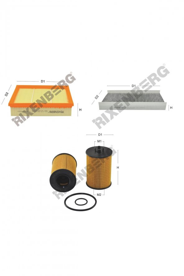 Mercedes B150/B160/B170/B180/B200 (W245) 95-115-136 Hp 05-11 Rixenberg Filtre Seti ürün görseli