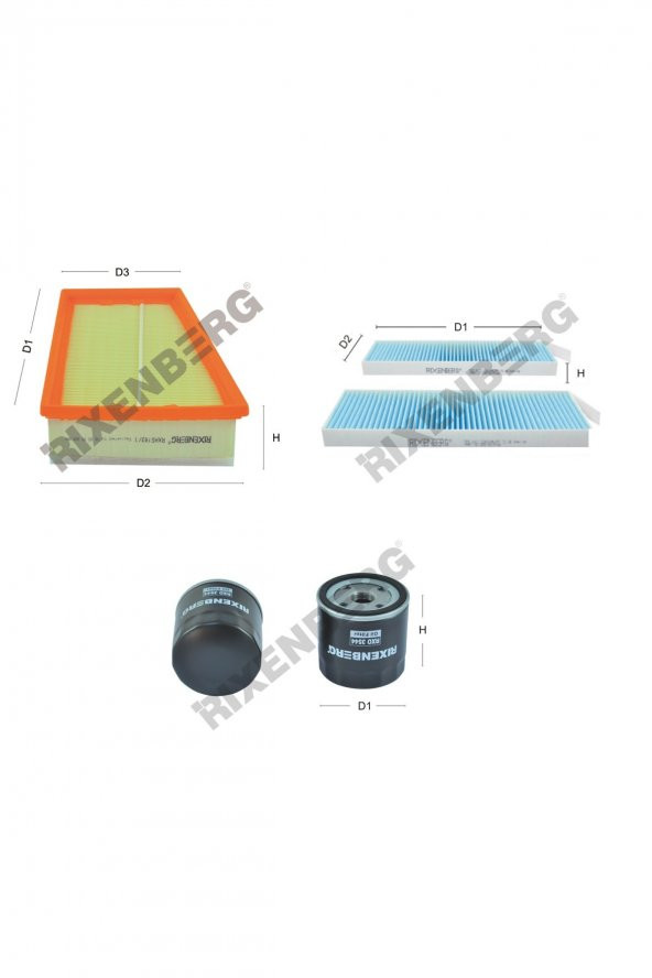 Mercedes C-Klasse C200 Cdi BlueEff 136 Hp 08-09 Rixenberg Filtre Bakım Seti ürün görseli 1