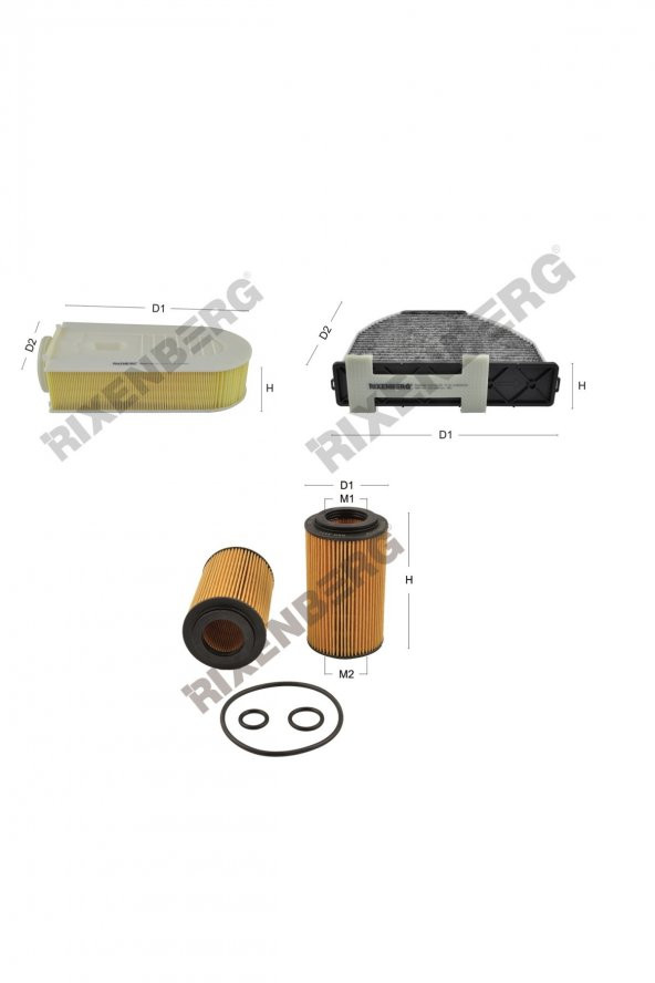 Mercedes Glk 220 Cdi Be/BlueTec (x204-Oe No A6510940004) 170 Hp 09-15 Rixenberg Filtre Seti ürün görseli 1