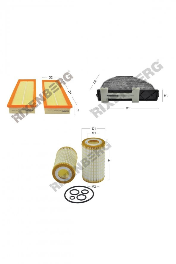 Mercedes C-Klasse C230  204 Hp 07-09 Rixenberg Filtre Seti ürün görseli