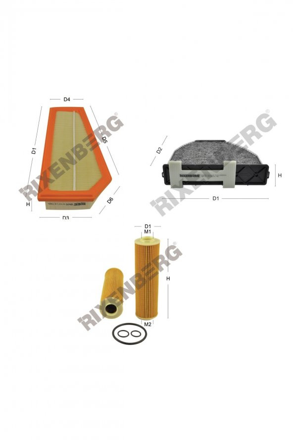 Mercedes C200 Kompressor (Motor Kodu M 271.820/860) 184 Hp 07-09 Rixenberg Filtre Seti ürün görseli 1