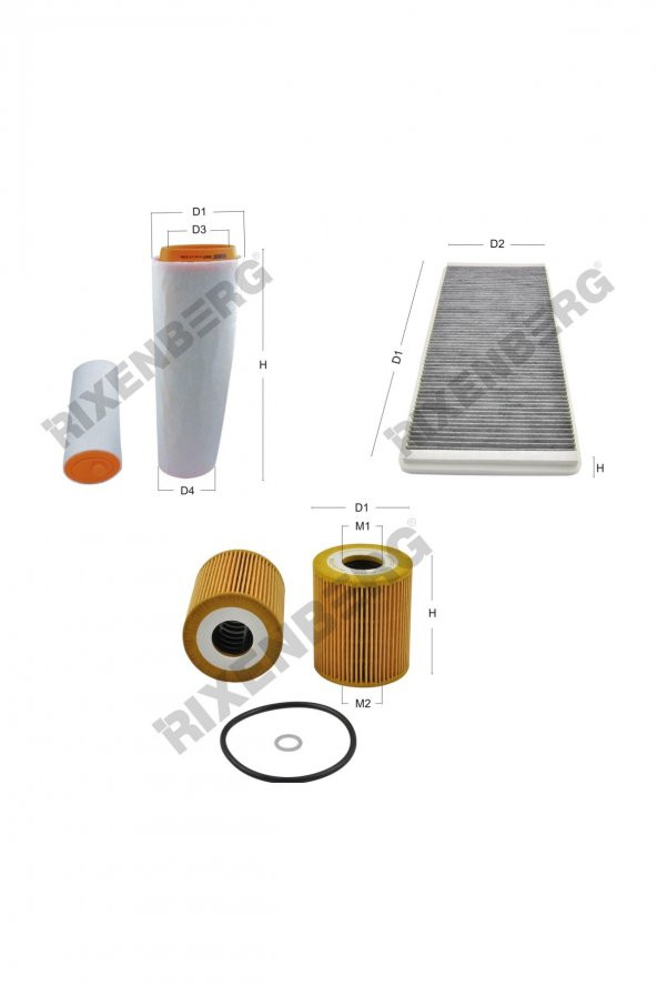 Land Rover Range Rover III 3.0 Td6/Tdv6 177 Hp 02-06 Rixenberg Filtre Bakım Seti ürün görseli