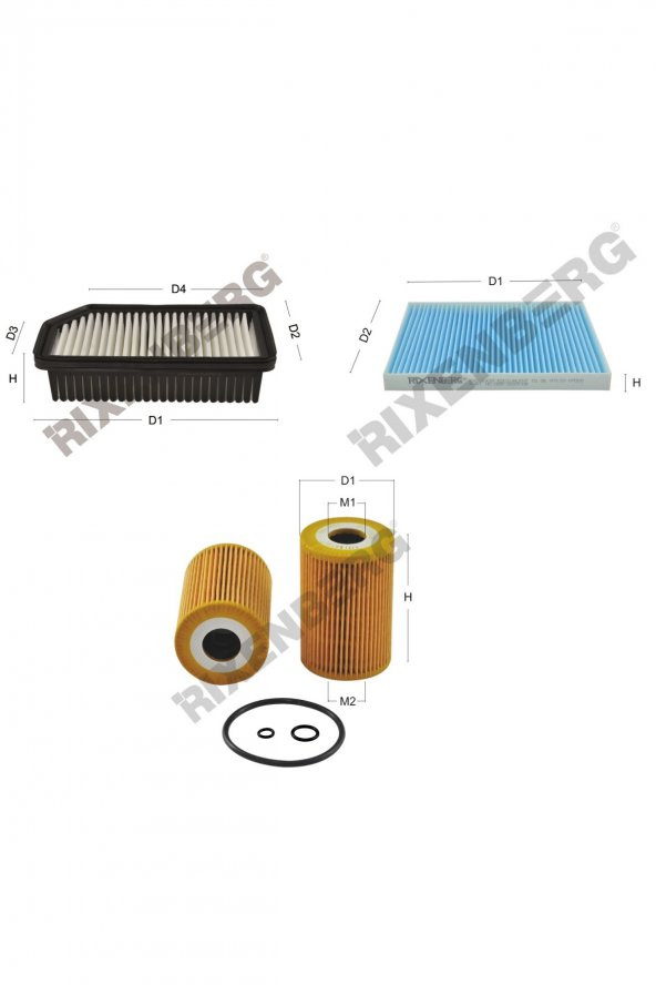 Kia Venga 1.4 Crdi 75-90 Hp 10 > Rixenberg Filtre Bakım Seti ürün görseli 1