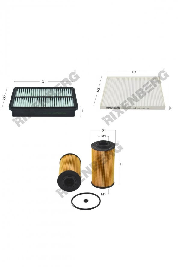Kia Cerato I 1.5 Crdi 73-90-102 Hp 05 > Rixenberg Filtre Bakım Seti ürün görseli