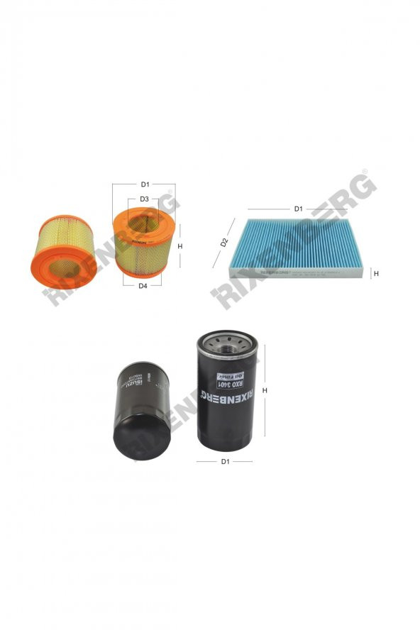 Isuzu D-Max 2.5 D 101 Hp 02-12 Rixenberg Filtre Bakım Seti ürün görseli