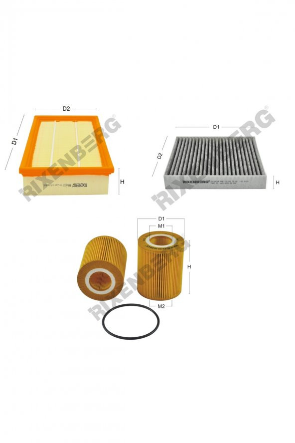 Jaguar Xf 3.0 Diesel/S Diesel V6 211-275 Hp 09 > Rixenberg Filtre Bakım Seti ürün görseli