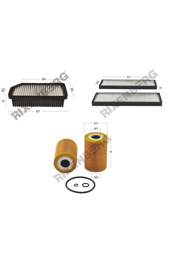 Hyundai İ20 1.1 Crdi (Şasi Mal…) 75 Hp 12 > Rixenberg Filtre Bakım Seti ürün görseli 1