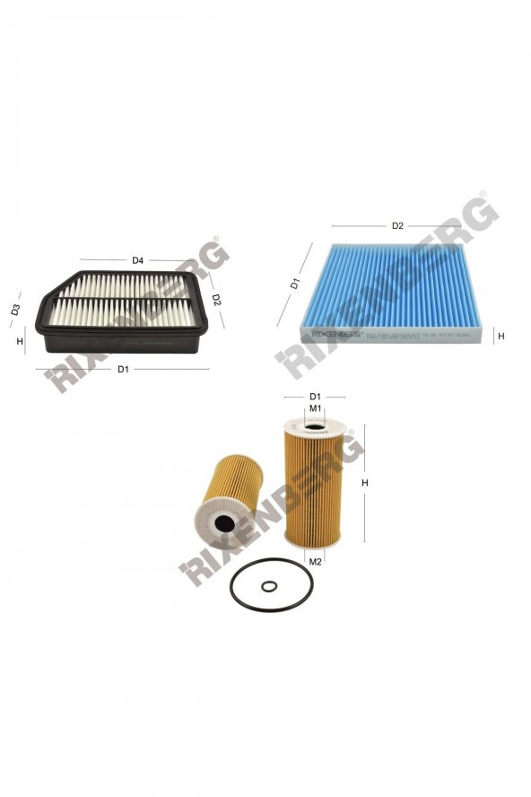 Hyundai Tucson 2.0 Crdi  136-177-184 Hp 10 > Rixenberg Filtre Bakım Seti ürün görseli