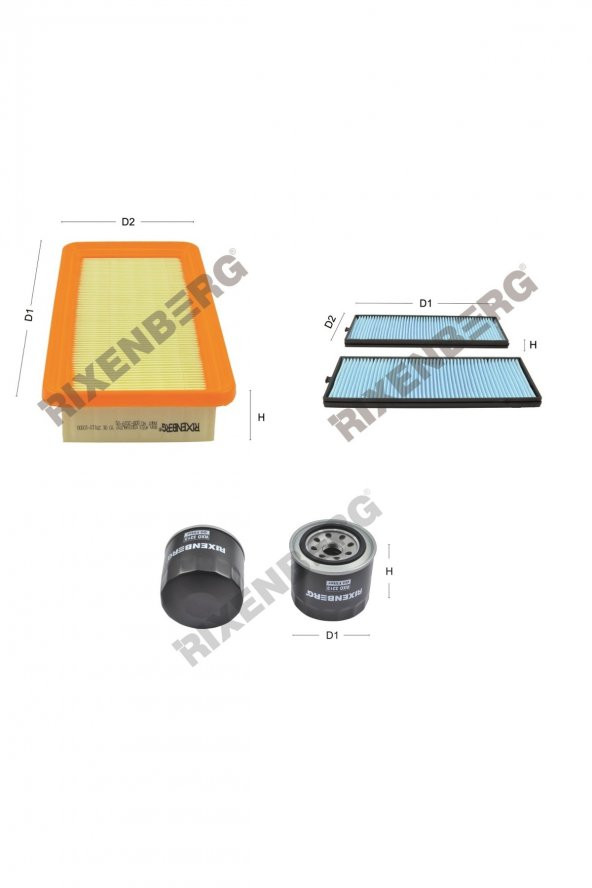 Hyundai Getz 1.6 (Tb) 105 Hp 02-05 Rixenberg Filtre Bakım Seti ürün görseli