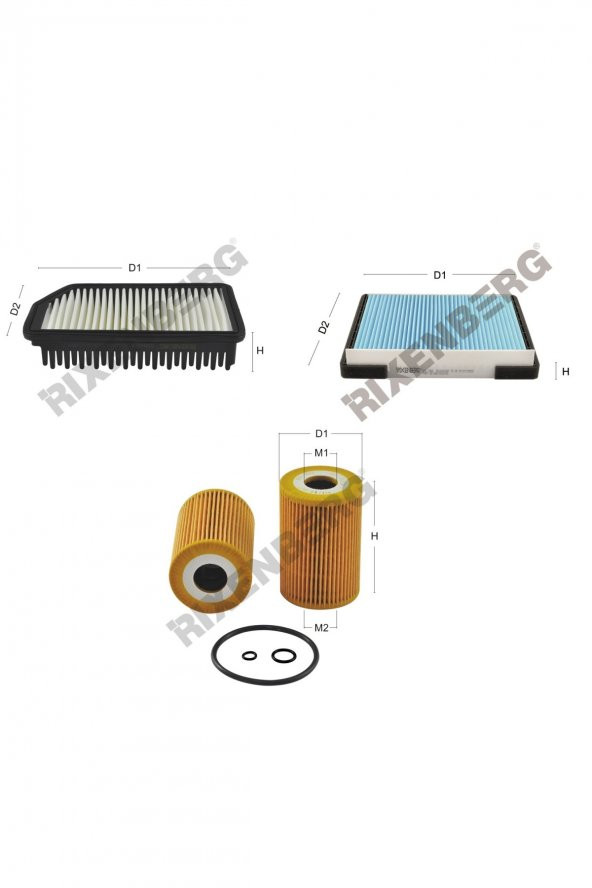 Hyundai İ30 (Gd) 1.6 Crdi  110-128-136 Hp 12 > Rixenberg Filtre Bakım Seti ürün görseli