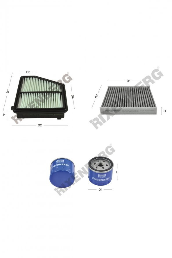 Honda Civic X 1.6 i-Vtec 125 Hp 16 > Rixenberg Filtre Bakım Seti ürün görseli 1