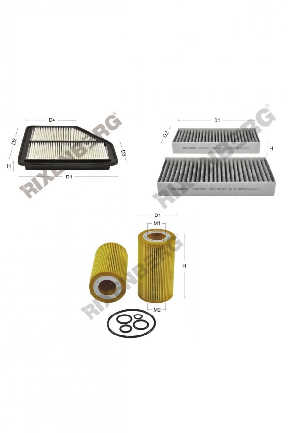 Honda Cr-v II 2.2 Cdti (Rd8) 140 Hp 05-06  Rixenberg Filtre Bakım Seti ürün görseli