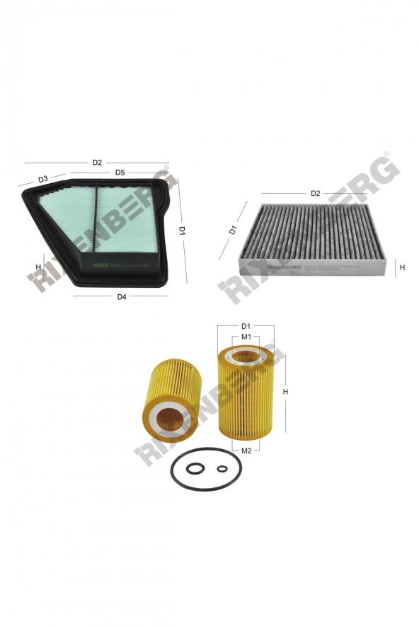 Honda Cr-v III 2.2 i-Dtec 150 Hp 09 > Rixenberg Filtre Bakım Seti ürün görseli