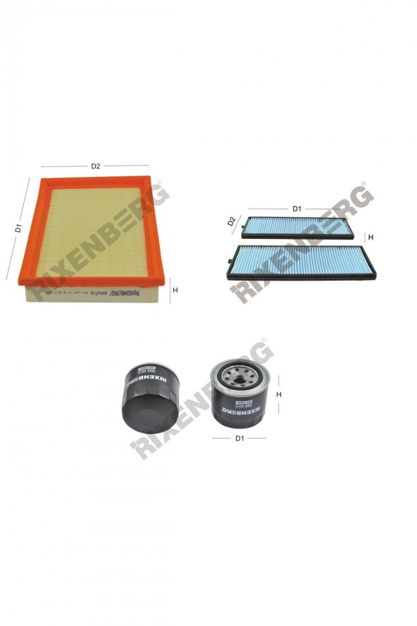Hyundai Accent II 1.6i 16V (Lc) 105 Hp 03-06  Rixenberg Filtre Bakım Seti ürün görseli