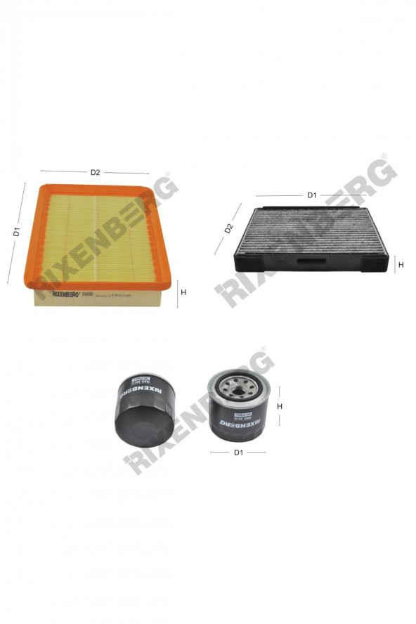 Hyundai Elantra 1.6 (Xd) 107 Hp 00-06 Rixenberg Filtre Bakım Seti ürün görseli
