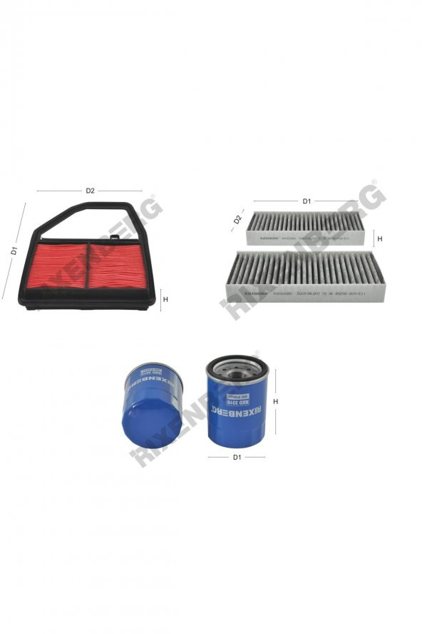 Honda Civic VII 1.8  140 Hp 01-05 Rixenberg Filtre Bakım Seti ürün görseli