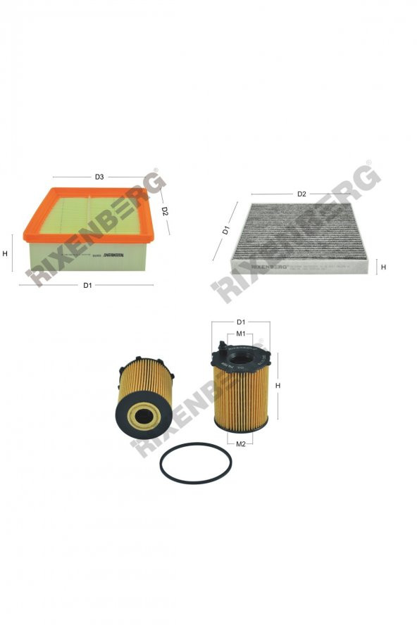 Ford Transit/Tourneo Courier 1.6 Tdci 95 Hp 14 > Rixenberg Filtre Bakım Seti ürün görseli 1