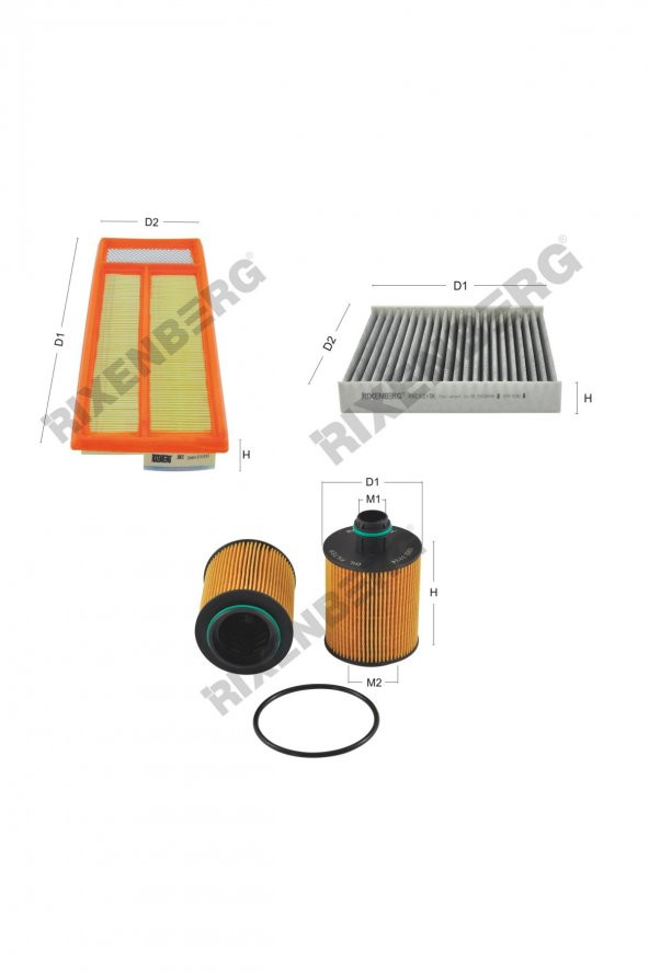 Fiat Panda III  1.3 Jtd/D MultiJet 75-80 Hp 14 > Rixenberg Filtre Bakım Seti ürün görseli