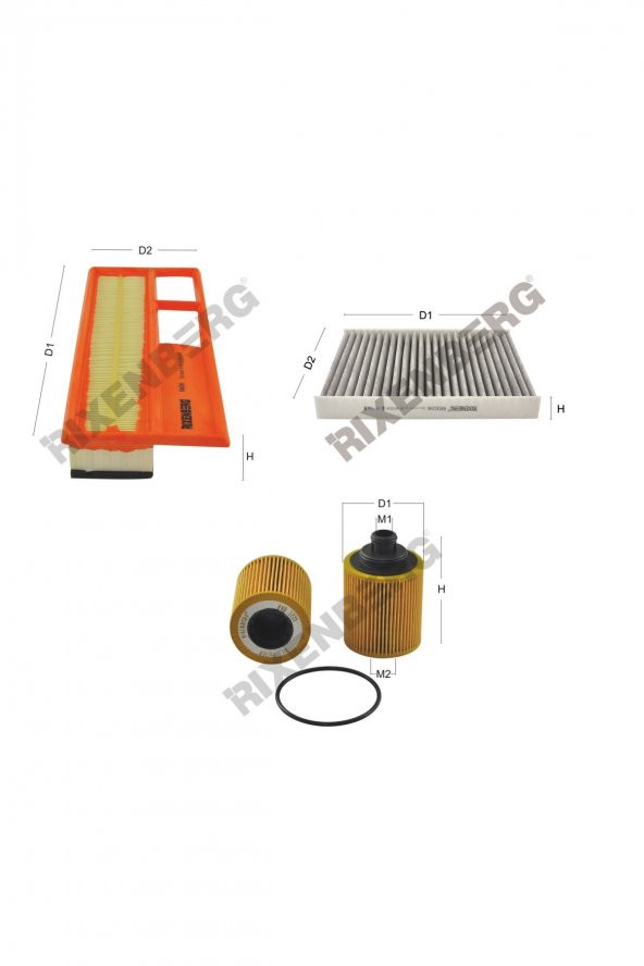 Fiat Punto II  1.3 Jtd (188-Ufi Gövdeli) 70 Hp 03-05 Rixenberg Filtre Bakım Seti ürün görseli