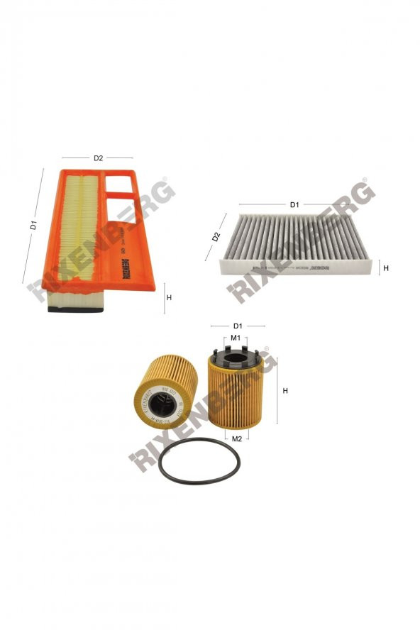 Fiat Idea 1.3 Jtd (Purflux Gövdesi) 70-90 Hp 04 > Rixenberg Filtre Bakım Seti ürün görseli 1