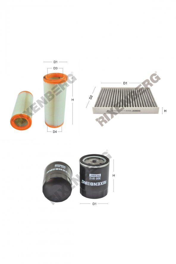 Fiat Doblo 1.6  16V (119-223) 103 Hp 01 > Rixenberg Filtre Bakım Seti ürün görseli