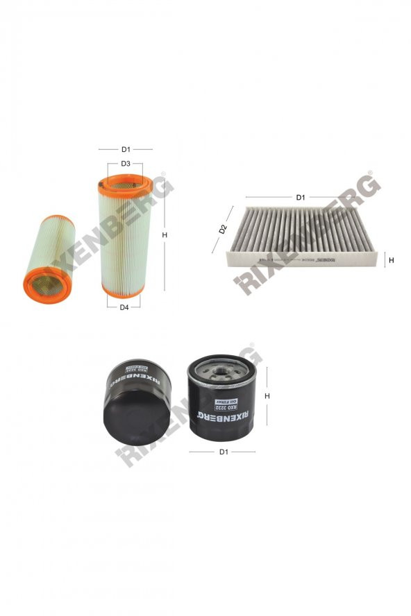 Fiat Doblo 1.9 Jtd (119-223) 100-105-120 Hp 01 > Rixenberg Filtre Bakım Seti ürün görseli