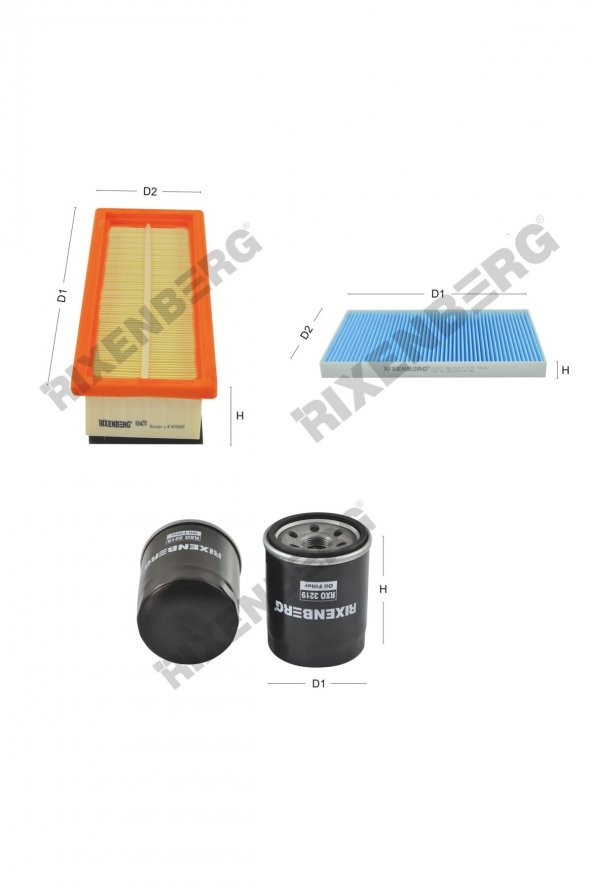 Fiat Albea 1.4  77 Hp 05 >  Rixenberg Filtre Bakım Seti ürün görseli 1