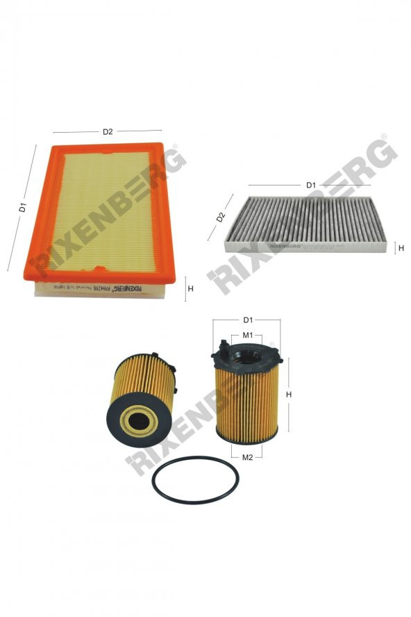 Fiat Punto III 0.9 Twin Air Turbo 85 Hp 12 > Rixenberg Filtre Bakım Seti ürün görseli