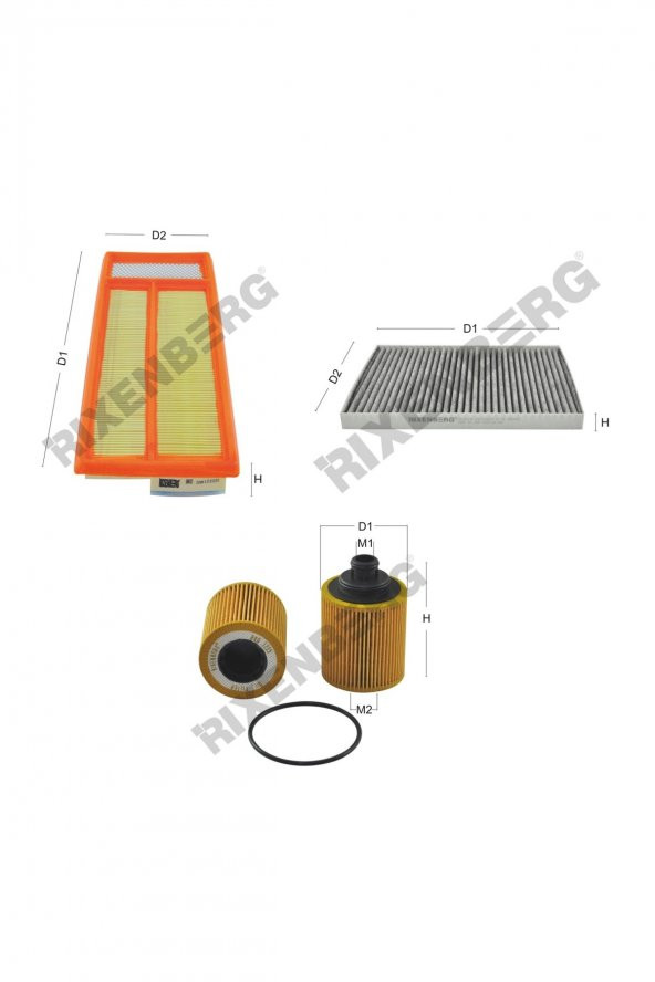 Fiat Punto III 1.3 Jtd (Ufi Gövdeli 101 mm) 85Hp 10-12 Rixenberg Filtre Bakım Seti ürün görseli