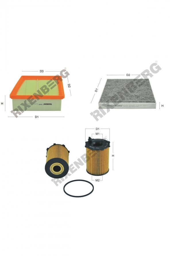 Ford Fiesta VI 1.5 Tdci 75 Hp 12 >  Rixenberg Filtre Bakım Seti
