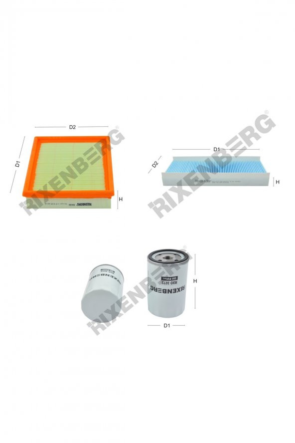 Ford Fiesta IV 1.6 16V 88 Hp 00-02  Rixenberg Filtre Bakım Seti ürün görseli