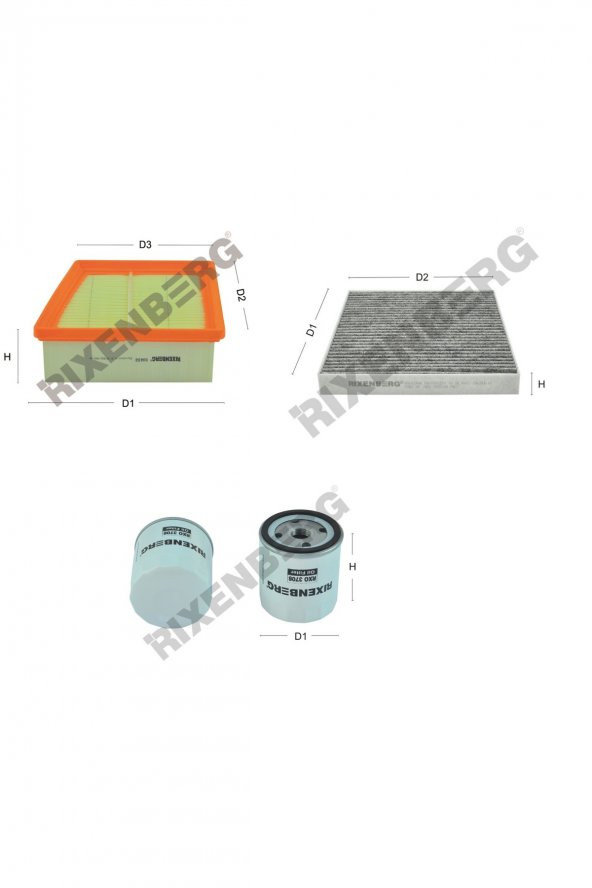 Ford Fiesta VI 1.0 EcoBoost 100 Hp / Sport 140 Hp 12 > Rixenberg Filtre Bakım Seti ürün görseli