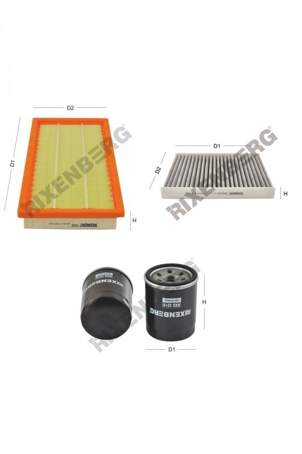 Fiat Punto III 1.4  16V  95 Hp 06 > Rixenberg Filtre Bakım Seti ürün görseli