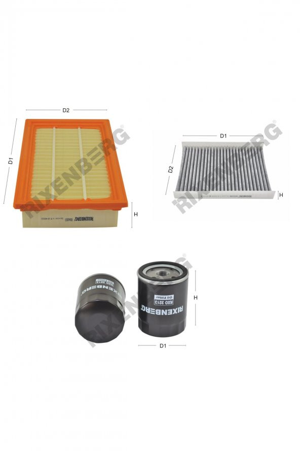 Fiat Stilo 1.6 16V  103 Hp  01-08 Rixenberg Filtre Bakım Seti ürün görseli