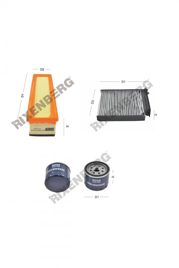 Dacia Logan 1.5 Dci 68-86 Hp 05 > Rixenberg Filtre Bakım Seti ürün görseli