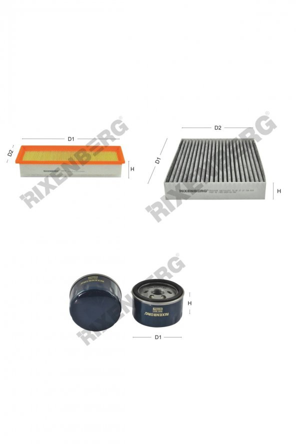 Dacia Dokker 1.6 Mpi 83 Hp 12 > Rixenberg Filtre Bakım Seti ürün görseli