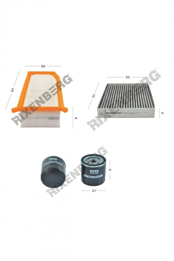 Dacia Dokker 1.5 Dci 75-90 Hp 12 > Rixenberg Filtre Bakım Seti ürün görseli 1