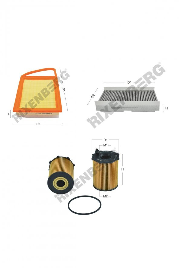 Citroen C3  Picasso 1.6 Hdi 92-112 Hp 10 > Rixenberg Filtre Bakım Seti ürün görseli