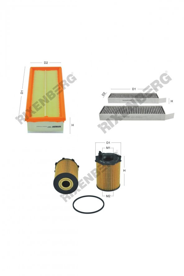 Citroen Berlingo II 1.6 Hdi (B9) 109 Hp 08 >  Rixenberg Filtre Bakım Seti ürün görseli 1