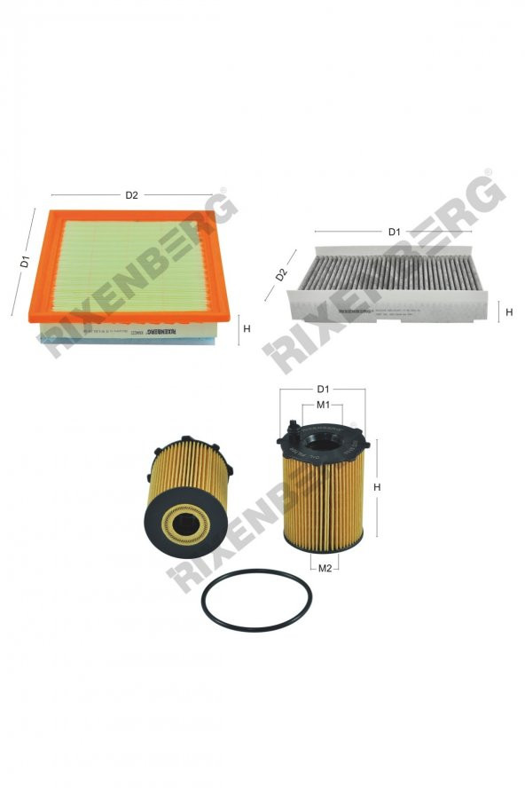 Citroen Ds4  1.6 BlueHdi 99- 116-120 Hp 14 > Rixenberg Filtre Bakım Seti ürün görseli