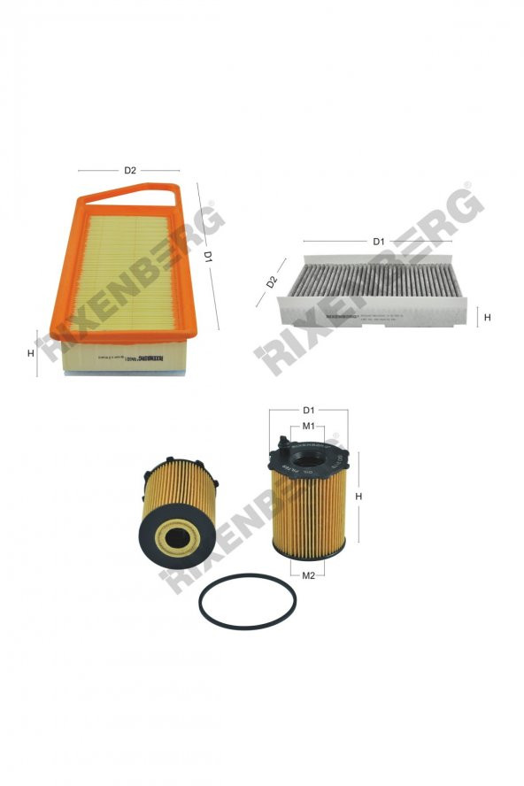 Citroen C3  1.4 Hdi 68 Hp 01-09  Rixenberg Filtre Bakım Seti ürün görseli