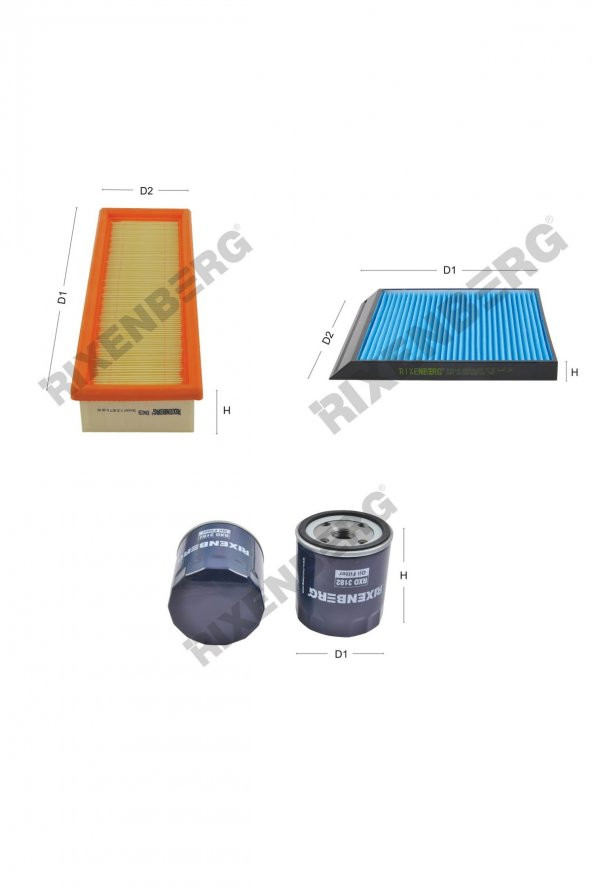 Citroen Xantia 2.0 i 121 Hp 93-03 Rixenberg Filtre Bakım Seti ürün görseli 1
