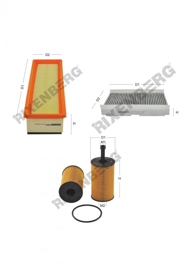 Citroen C3  1.4/1.4 16V 73-88 Hp 01-09  Rixenberg Filtre Bakım Seti ürün görseli 1