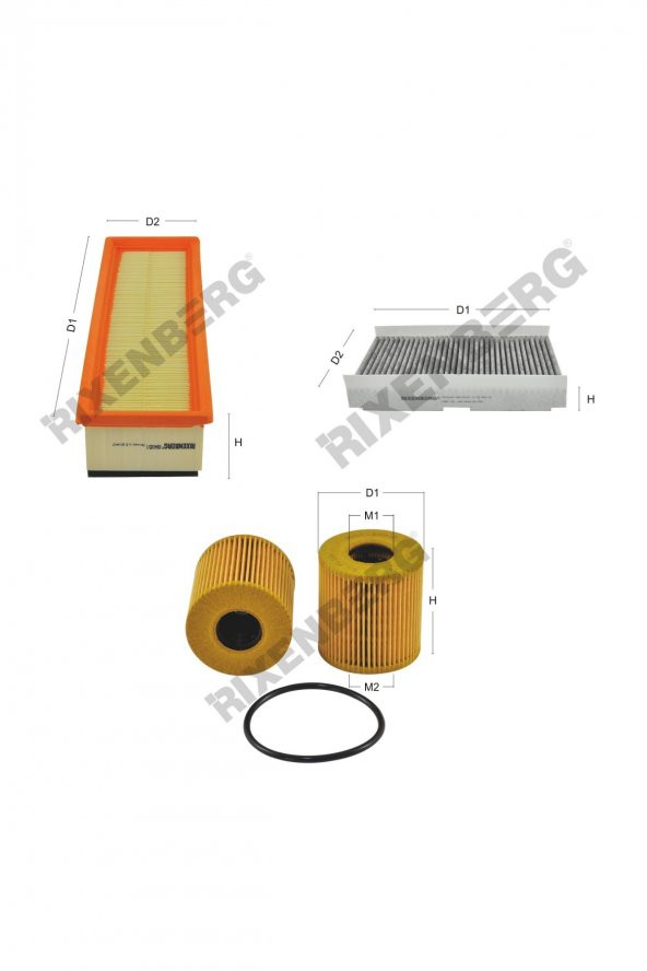 Citroen C2  1.4  16V  90 Hp 06-10  Rixenberg Filtre Bakım Seti ürün görseli