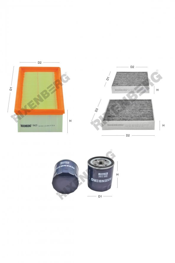 Citroen C3 II 1.2 Vti (A51) 82 Hp 12 >  Rixenberg Filtre Bakım Seti ürün görseli