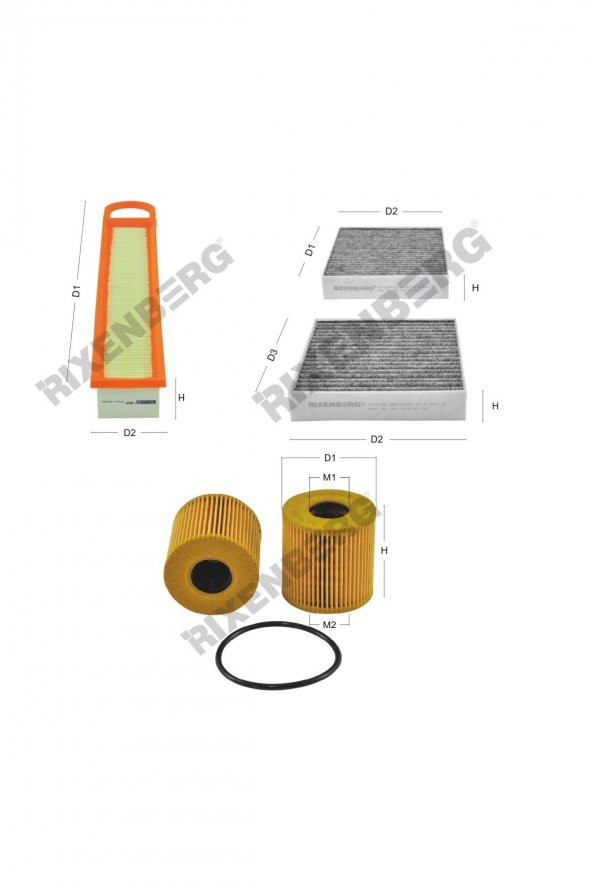 Citroen C3 Picasso 1.6  16V.Vti 120 Hp 09 >  Rixenberg Filtre Bakım Seti ürün görseli
