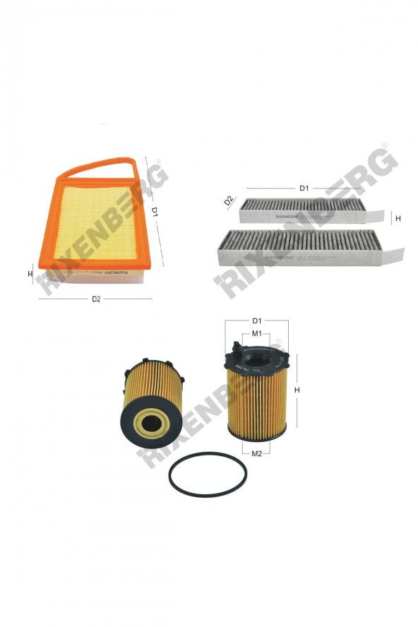 Citroen C4 Picasso /Grand C4 Picasso 1.6 Hdi 92-112 Hp 10 > Rixenberg Filtre Bakım Seti ürün görseli