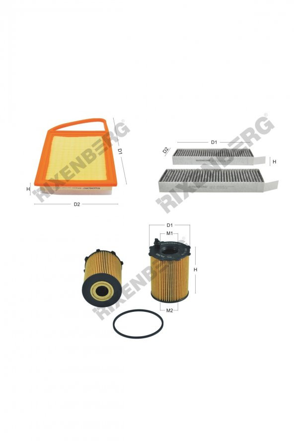 Citroen Berlingo II 1.6 Hdi (B9-Motor Kodu 07/10) 90-92-112 Hp 08 >  Rixenberg Filtre Bakım Seti ürün görseli