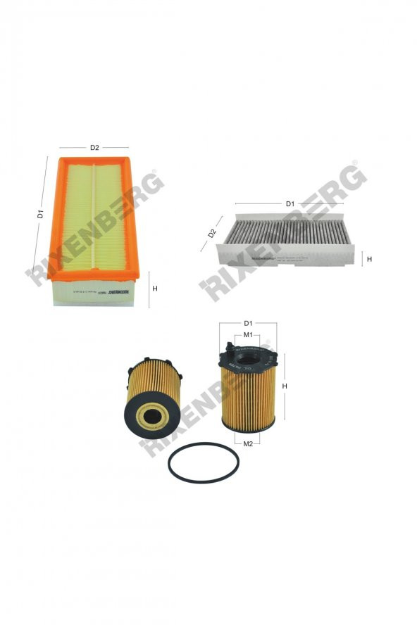 Citroen C2  1.6  Hdi  109 Hp 05-10  Rixenberg Filtre Bakım Seti ürün görseli